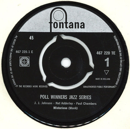 J.J. Johnson / Nat Adderley / Paul Chambers (3) : Misterioso (7", EP)