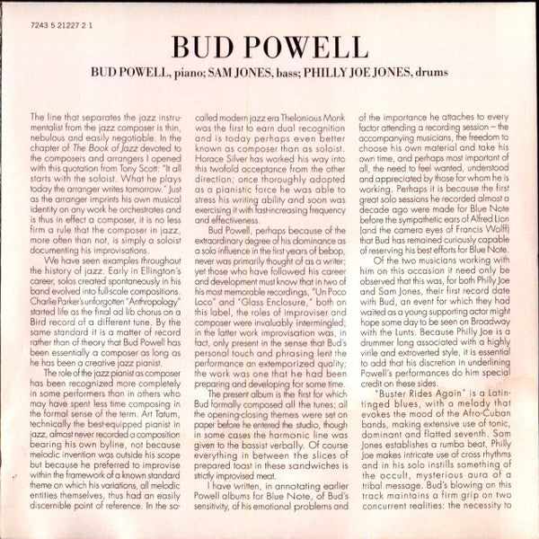 The Amazing Bud Powell* : Time Waits (CD, Album, RE, RM)
