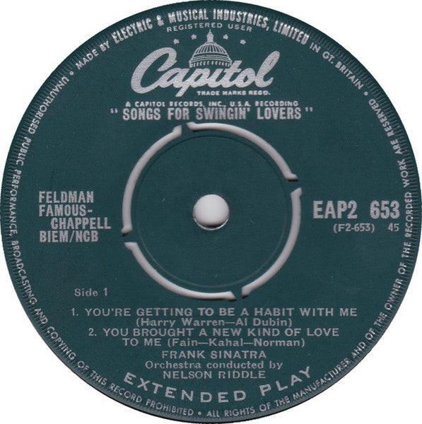 Frank Sinatra : Songs For Swingin' Lovers! (7", EP)