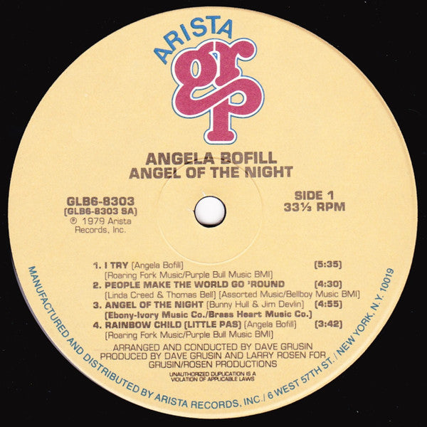 Angela Bofill : Angel Of The Night (LP, Album, Gat)