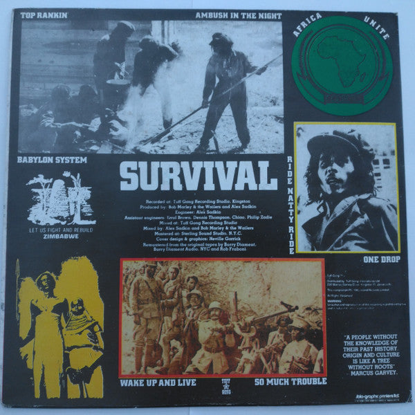 Bob Marley & The Wailers : Survival (LP, Album, RE, RM)