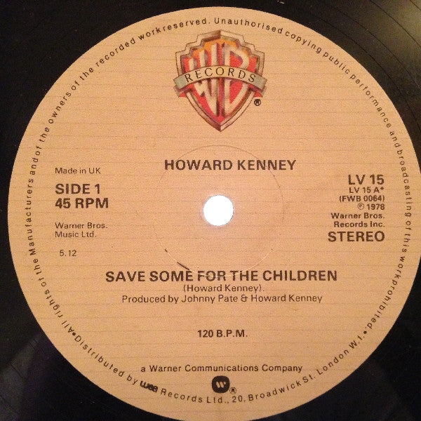 Howard Kenney : Save Some For The Children (12", Single)
