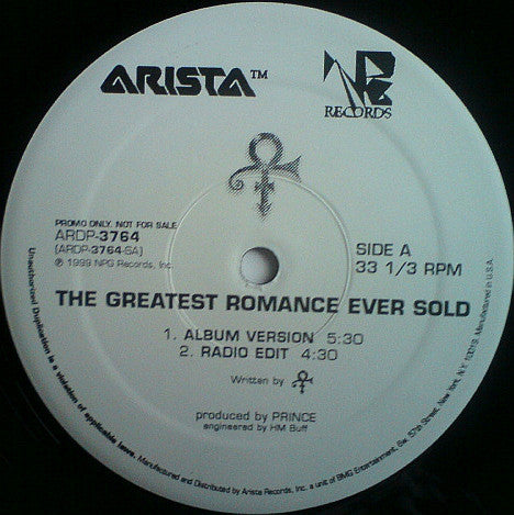 The Artist (Formerly Known As Prince) : The Greatest Romance Ever Sold (12", Promo)