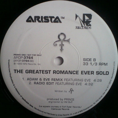 The Artist (Formerly Known As Prince) : The Greatest Romance Ever Sold (12", Promo)