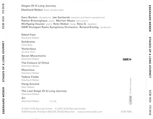 Eberhard Weber : Stages Of A Long Journey (CD, Album)