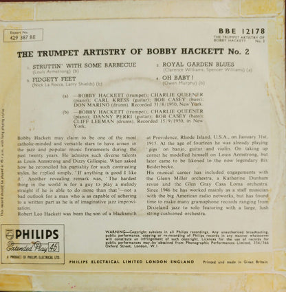 Bobby Hackett : The Trumpet Artistry Of Bobby Hackett No. 2 (7", EP)