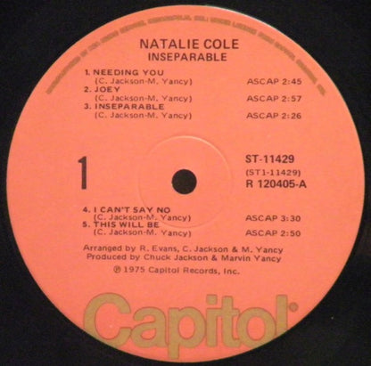 Natalie Cole : Inseparable (LP, Album, Club)