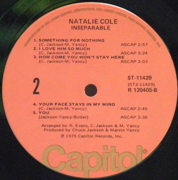 Natalie Cole : Inseparable (LP, Album, Club)