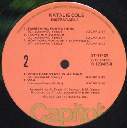 Natalie Cole : Inseparable (LP, Album, Club)