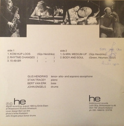 Gijs Hendriks Quartet : Kom Hup Loos (LP, Album)