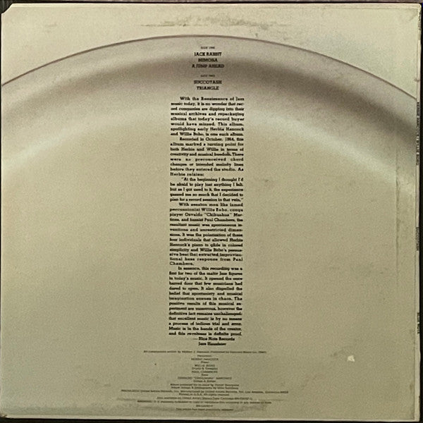 Herbie Hancock / Willie Bobo : Succotash (LP, Album, RE)