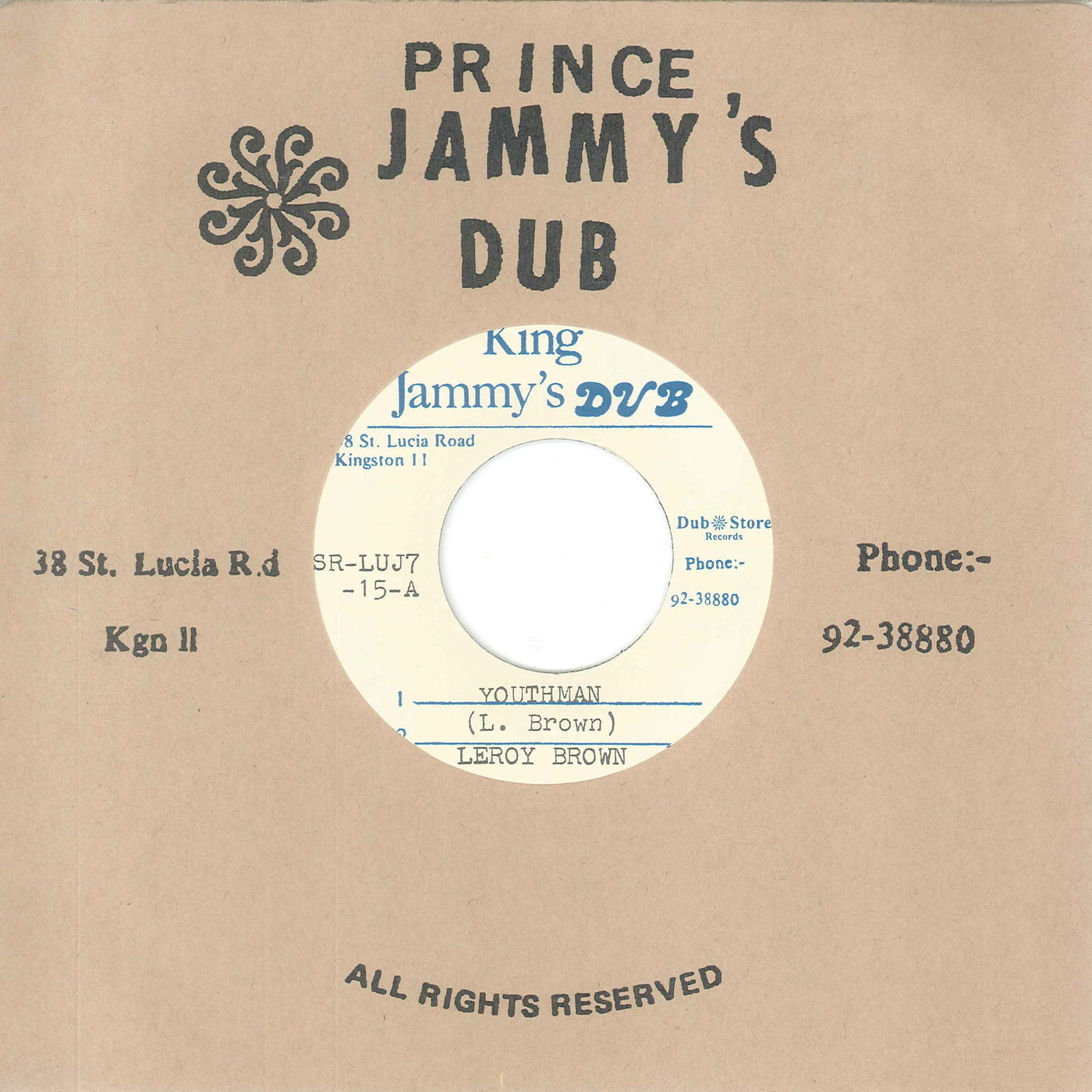 Leroy Brown & Prince Jammys - Youthman (7")