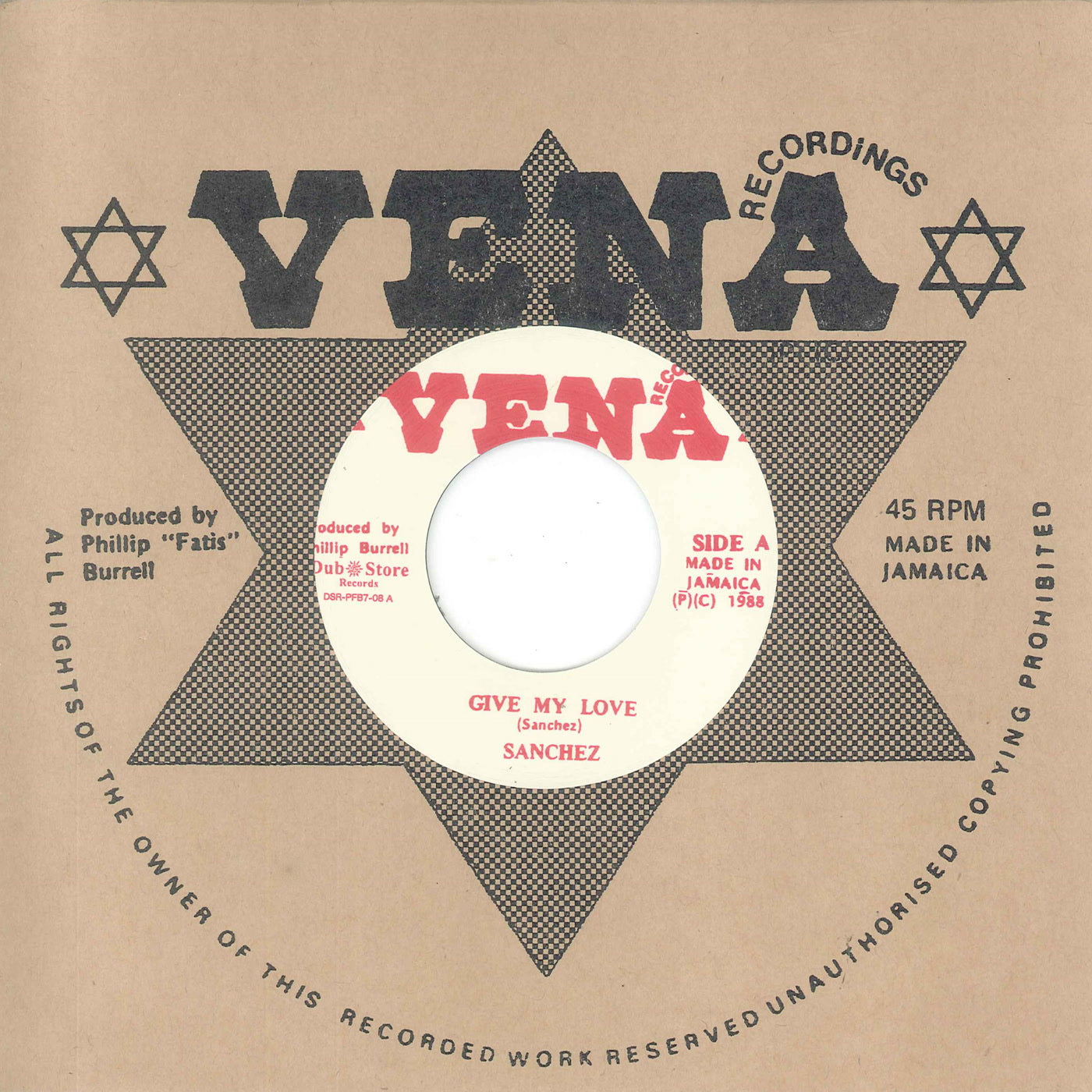 Sanchez & Vena All Stars - Give My Love (7")