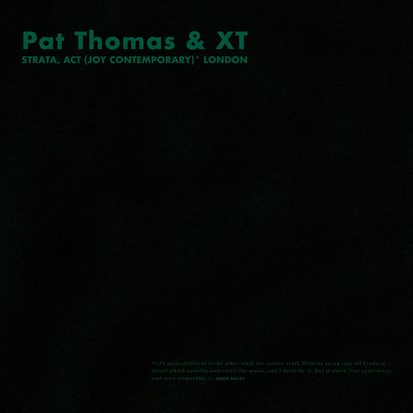Pat Thomas & XT - Strata, Act (Joy Contemporary)* London (LP)