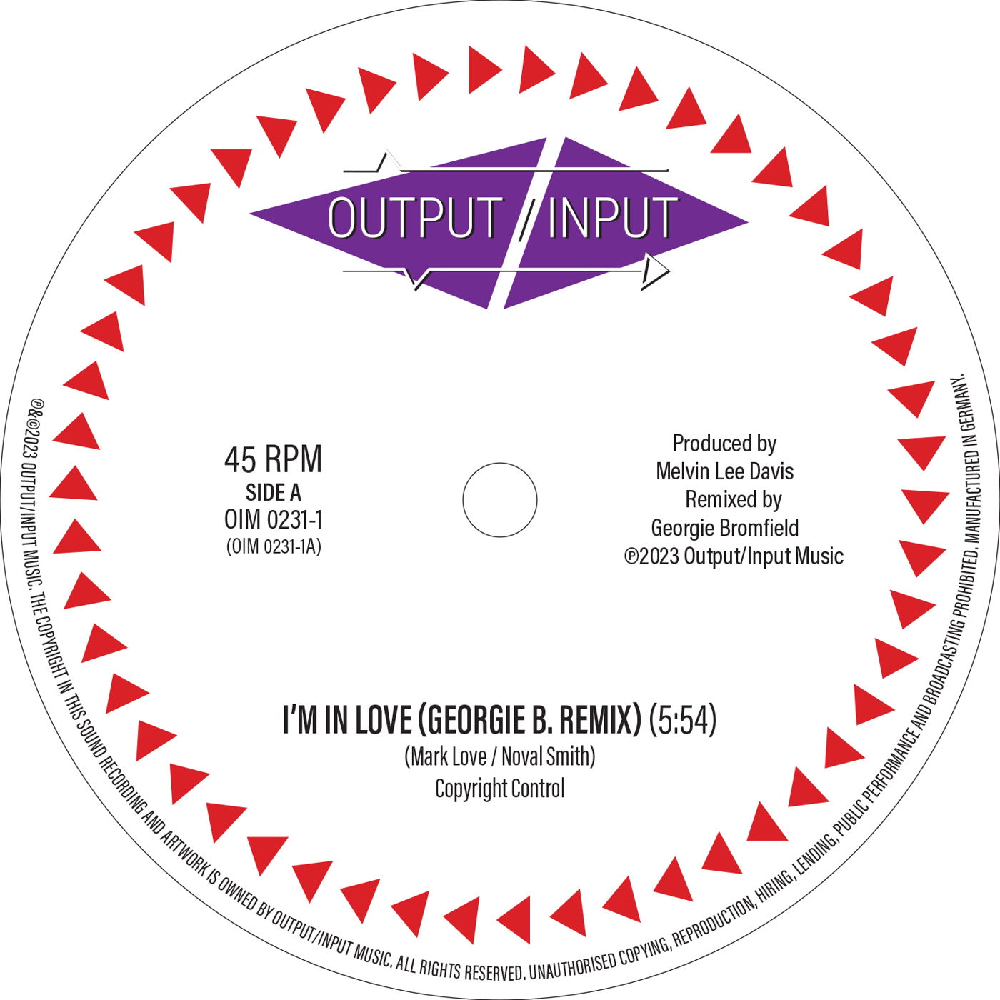 Output / Input & Georgie B. - I'm In Love (Georgie B. Remix) (12")
