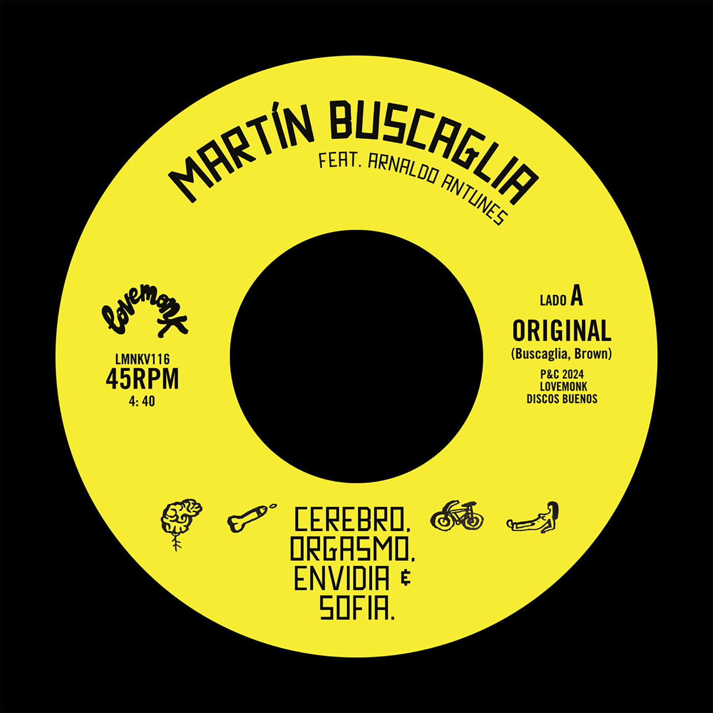 Martin Buscaglia & Bosq - Cerebro, Orgasmo, Envidia & Sofía (7")