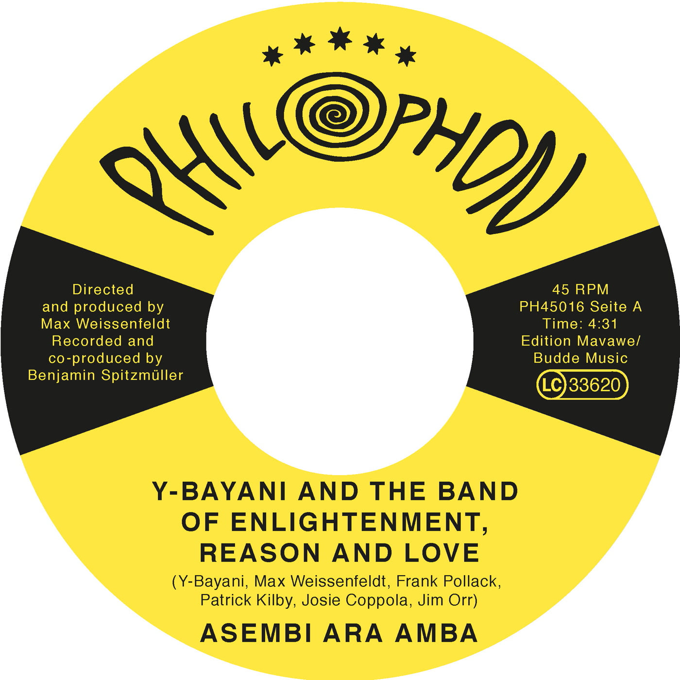 Y-Bayani & The Band of Enlightenment Reason and Love - Asembi Ara Amba (7")