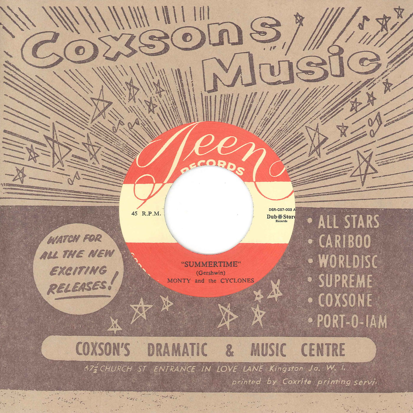 Monty And The Cyclones - Summertime / Dog It (7")