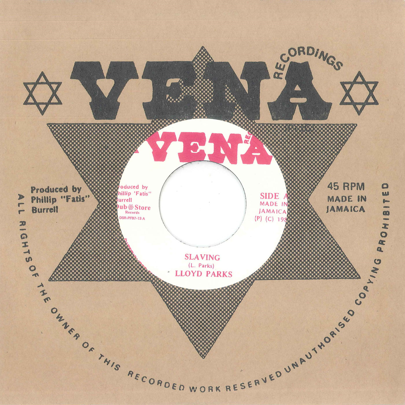 Lloyd Parks & Vena All Stars - Slaving (7")