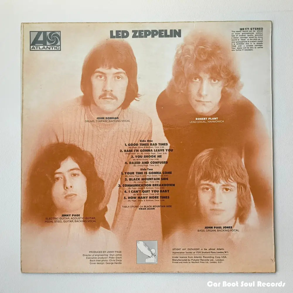 Led Zeppelin - Led Zeppelin (LP Album M/Print Tur) UK 1969 VG+ LP